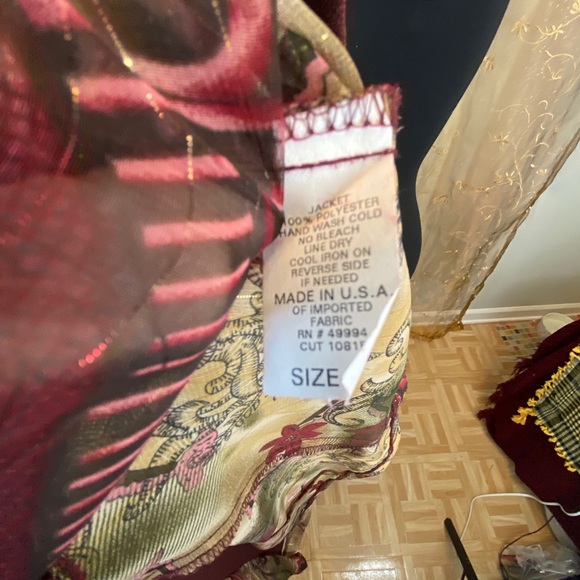 Size 14 L Vintage Chiffon Floral Cardigan - Picture 12 of 12